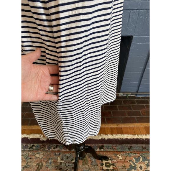 Anthropologie Striped Midi Dress - Navy and White - Picture 4 of 16